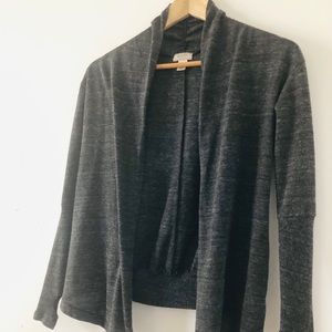 Roots Open Collar Cardigan with Thumb Holes Sleeves